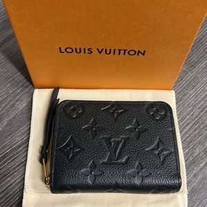 Louis Vuitton ZIPPY COIN PURSE. Black Monogram Empreinte Leather. EUC